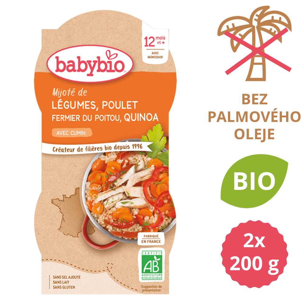 Babybio Zelenina s kuraťom a quinoa 2 x 200 g